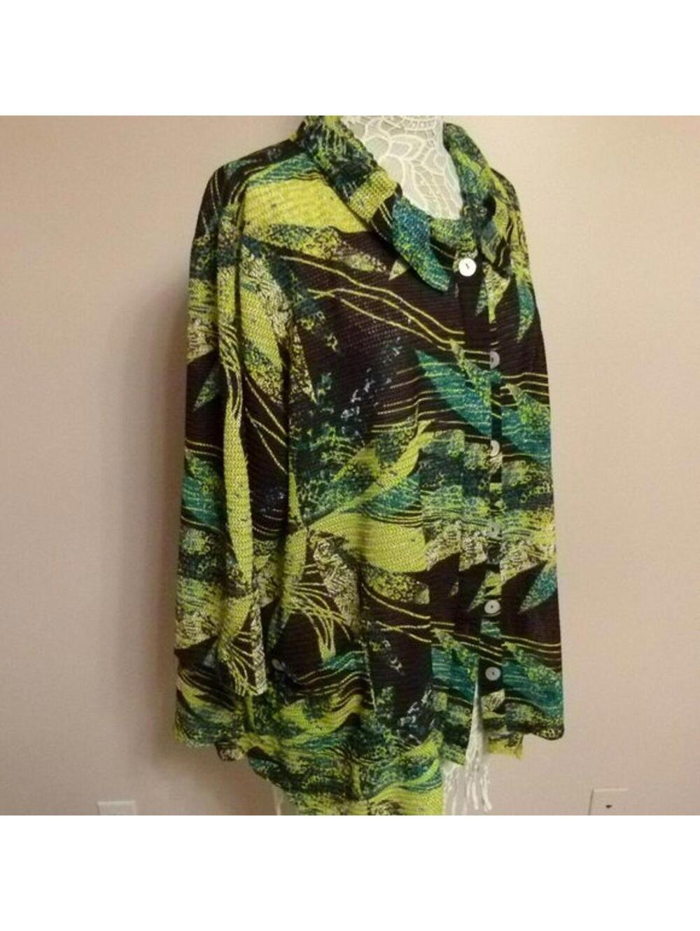 EUC MULTIPLES multi color net material jacket light 3X